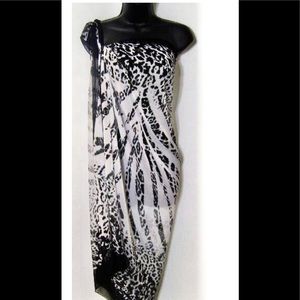 Italian zebra black white pareo sarongs wrap scarf zebra 160160/3